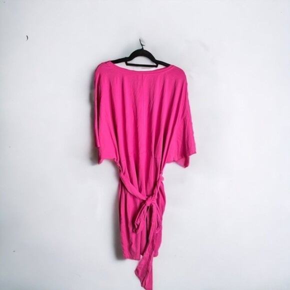 Eloquii Pink Cross Front Flutter Sleeve‎ Dress size 28 plus size stretchy jersey - Picture 8 of 8